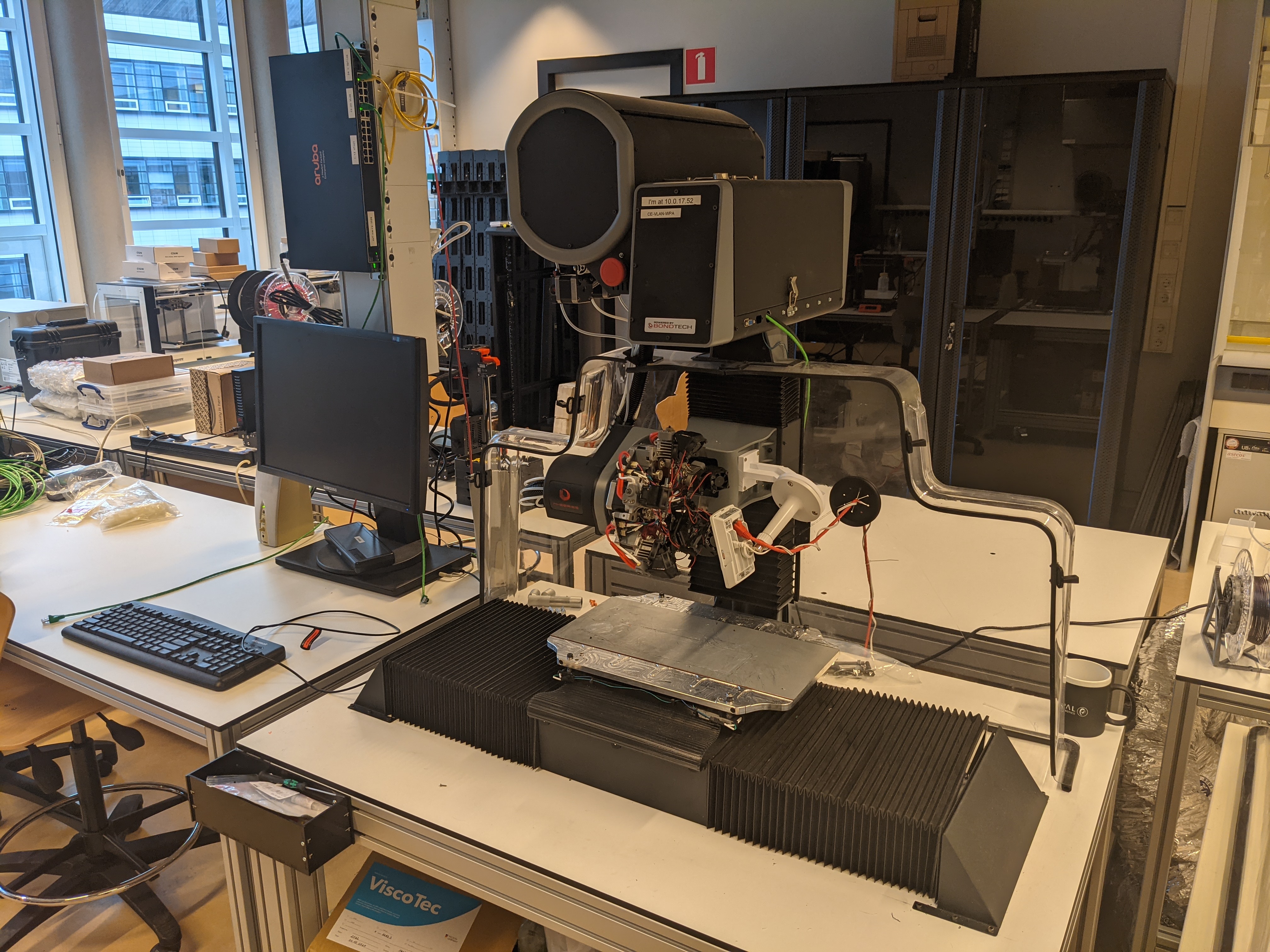 A multi-material 3D printer that we use for fabricating sensors (Diabase H-series)